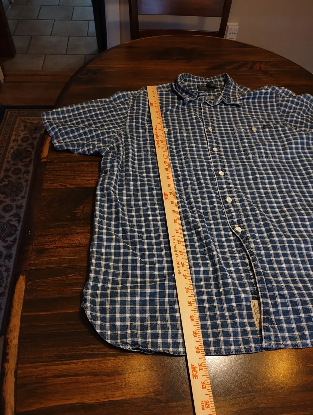 Polo By Ralph Lauren Short Sleeve Blue Check Button Front Shirt XXL / TTG
